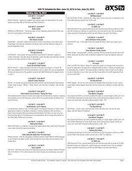 AXS TV Schedule for Mon. June 16, 2014 to Sun. June 22, 2014