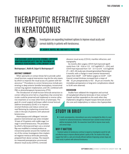 Therapeutic Refractive Surgery in Keratoconus