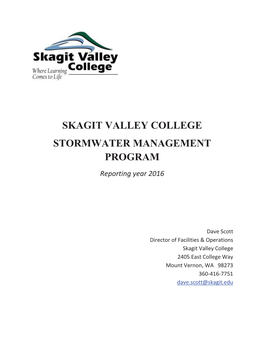 Skagit Valley College Stormwater Management Program
