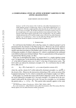 Arxiv:1906.09341V3 [Math.RT]