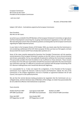 2020-11-13 Letter to President Von Der Leyen