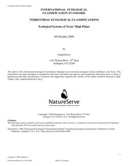 International Ecological Classification Standard