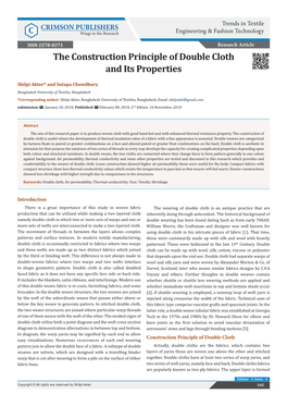 The Construction Principle of Double Cloth and Its Properties