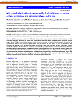 Mitochondrial Oxidative Stress Caused by Sod2 Deficiency Promotes