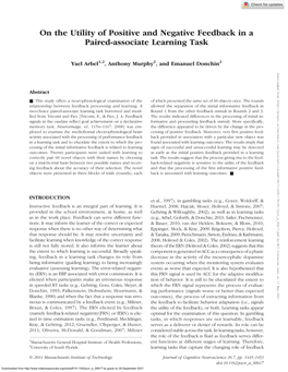 On the Utility of Positive and Negative Feedback in a Paired-Associate Learning Task