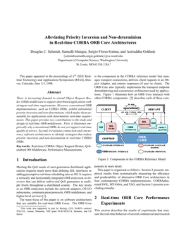 Alleviating Priority Inversion and Non-Determinism in Real-Time CORBA ORB Core Architectures 1 Introduction 2 Real-Time ORB Core