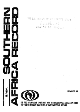 5.A. Die Suid-Afrikaanse Instituiit Van Internasionale Aangeleenthede the South African Institute of International Affairs