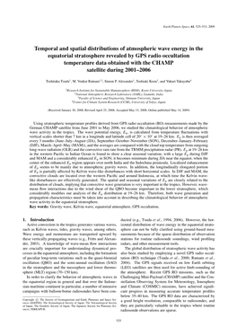 Temporal and Spatial Distributions of Atmospheric Wave Energy in The