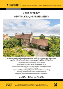 4 the Terrace Oswaldkirk, Near Helmsley Guide Price