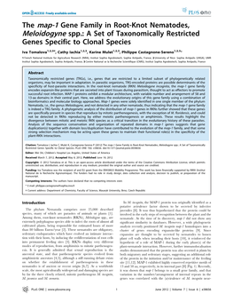 The Map-1 Gene Family in Root-Knot Nematodes, Meloidogyne Spp.: a Set of Taxonomically Restricted Genes Specific to Clonal Species