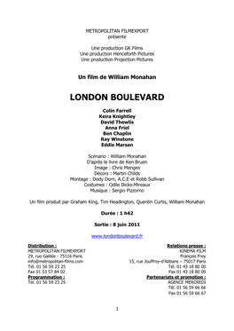LONDON BOULEVARD Textes DP OK