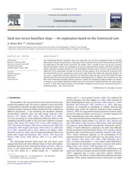 Sand Size Versus Beachface Slope — an Explanation Based on the Constructal Law