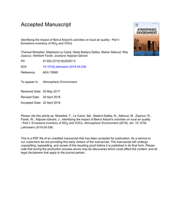 Identifying the Impact of Beirut Airport's Activities on Local Air Quality - Part I: Emissions Inventory of NO2 and Vocs