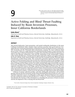 Active Folding and Blind Thrust Faulting Induced by Basin Inversion Processes, Inner California Borderlands, in K