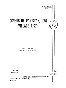 Village List of Baluchistan , Pakistan