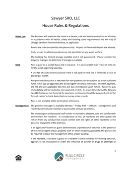 House Rules & Regulations