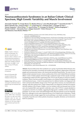 Neuroacanthocytosis Syndromes in an Italian Cohort: Clinical Spectrum, High Genetic Variability and Muscle Involvement