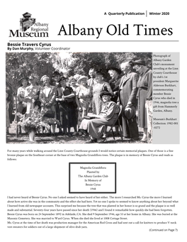 Albany Old Times Winter 2020 Linn County Settlers, by Cathy Ingalls, Board Member