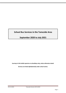 School Bus Services in the Tameside Area