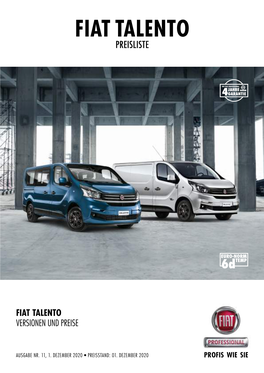 Fiat Talento Preisliste