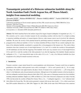 Tsunamigenic Potential of a Holocene Submarine Landslide Along The