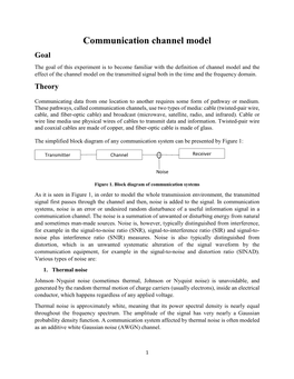 Communication Channel Models