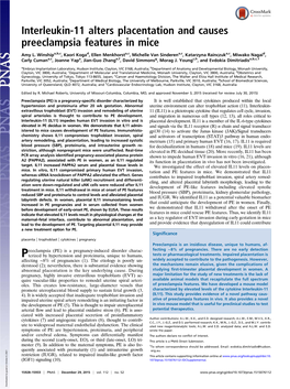 Interleukin-11 Alters Placentation and Causes Preeclampsia Features in Mice