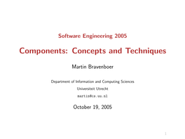 Components: Concepts and Techniques