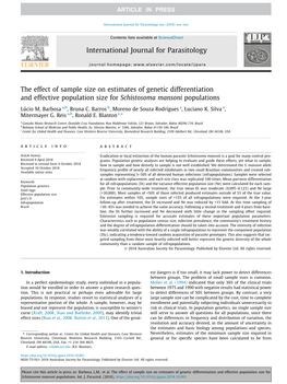 The Effect of Sample Size on Estimates of Genetic Differentiation and Effective Population Size for Schistosoma Mansoni Populations