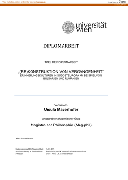 Diplomarbeit