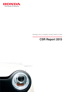 CSR Report 2013 Contents