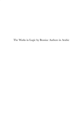 The Works in Logic by Bosniac Authors in Arabic 2008066