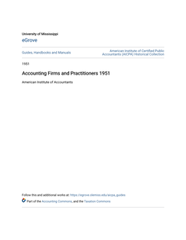 Accounting Firms and Practitioners 1951