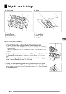 Edge III Tremolo Bridge ■ Overview ■ Rear