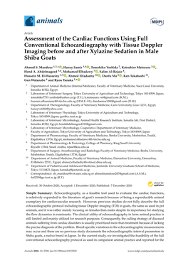 Assessment of the Cardiac Functions Using Full Conventional Echocardiography with Tissue Doppler Imaging Before and After Xylazine Sedation in Male Shiba Goats