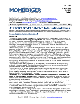 AIRPORT DEVELOPMENT International News Each Issue of Airport Development Focuses on a Different Region of the World, with Global News at the End of This Section