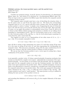 Multiple Systems, the Tensor-Product Space, and the Partial Trace Carlton M