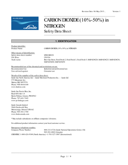 CARBON DIOXIDE (10%-50%) in NITROGEN Safety Data Sheet ______