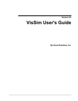 Vissim User's Guide