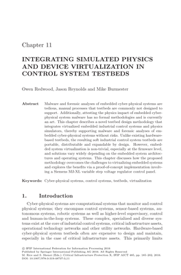 Integrating Simulated Physics and Device Virtualization in Control System Testbeds