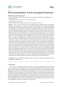 Social Sustainability: a New Conceptual Framework