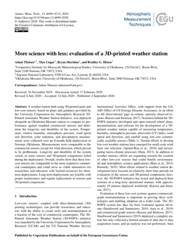 More Science with Less: Evaluation of a 3D-Printed Weather Station