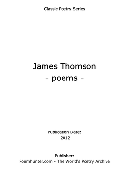 James Thomson - Poems