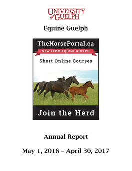 Equine Guelph Annual Report May 1, 2016 – April 30, 2017