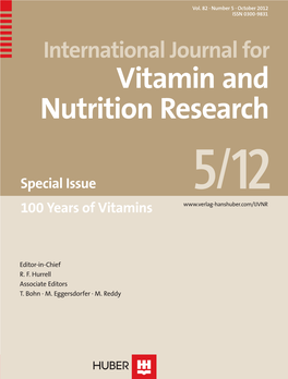 Vitamin and Nutrition Research Vol