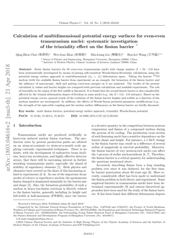 Calculation of Multidimensional Potential Energy Surfaces for Even-Even Transuranium Nuclei: Systematic Investigation of the Triaxiality Eﬀect on the ﬁssion Barrier *