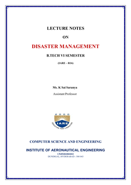 Disaster Management