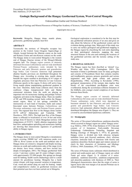 Geologic Background of the Hangay Geothermal System, West-Central Mongolia