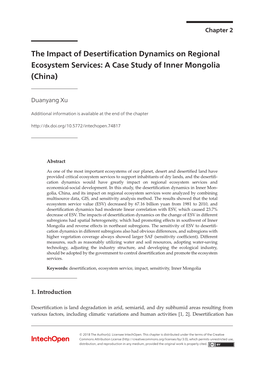 The Impact of Desertification Dynamics on Regional Ecosystem Services: a Case Study of Inner Mongolia (China)