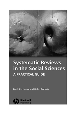 Systematic Reviews in the Social Sciences a PRACTICAL GUIDE